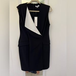 Calvin Klein tuxedo dress. Black and white. NEW WITH TAGS!